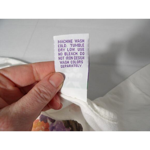 Vtg Soft As A Grape Cropped Tee Large Floral Bouquet Cheverie Short Sleeve 1994 - Picture 11 of 14